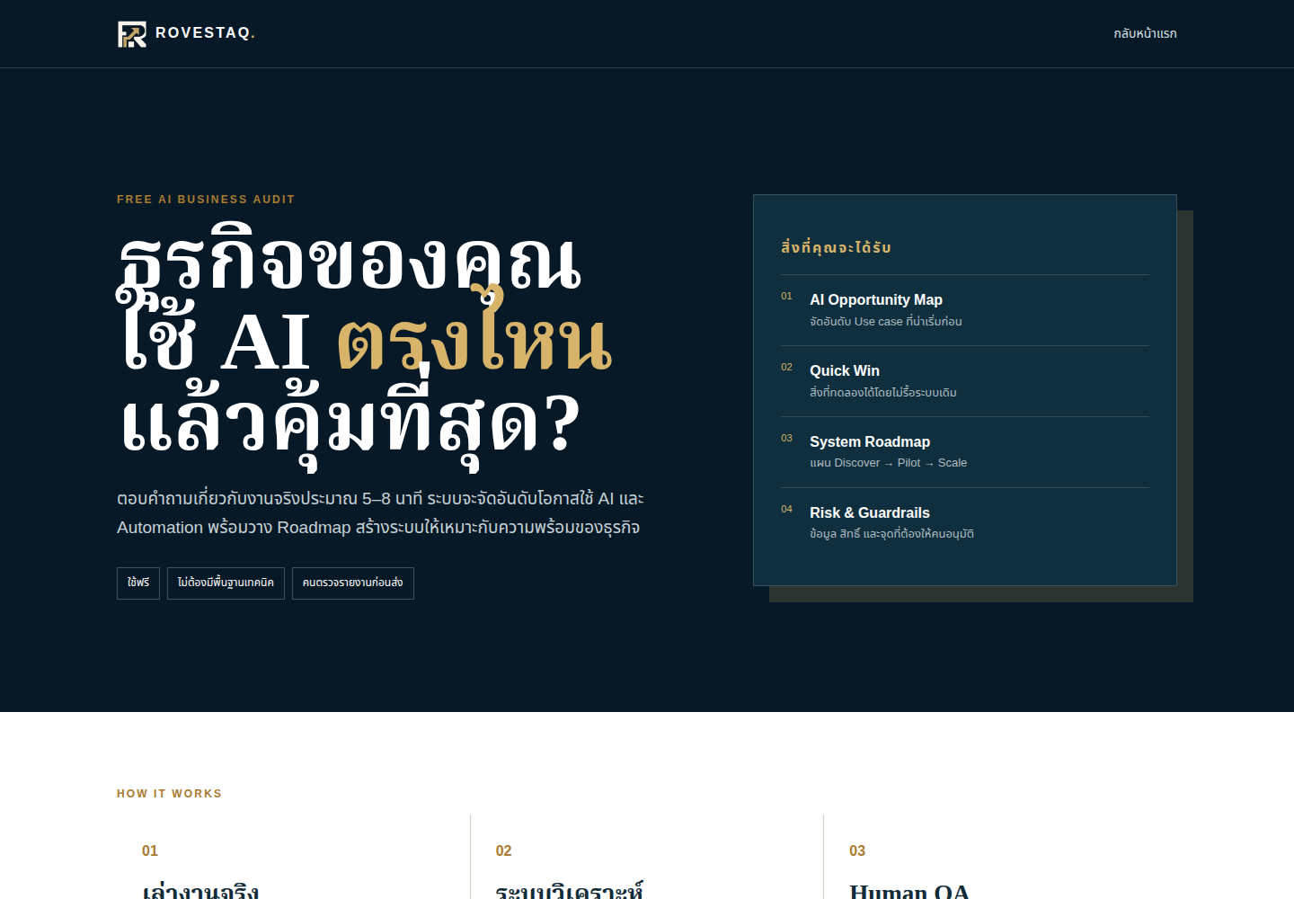 ROVESTAQ Free AI Business Audit